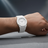 Full White Aura Watch Stylish Design Compact Build Perfect Choice For Daily Use And Fashion Needs