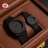 Black Aura Couple Watch – Elegant Matching Timepieces, Stylish Fashion Accessories For Men And Women