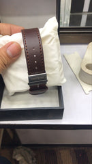 Police Watch – Elegant Design With Date Display | Leather Strap | Quartz Movement | Water Resistant - Black Strap With Black Dial