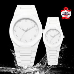 White Aura Couple Watch – Elegant Matching Timepieces, Stylish Fashion Accessories For Men And Women