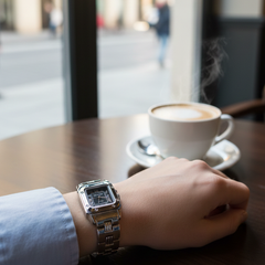 Ladies Waterproof Chain Watch | Silver & Black
