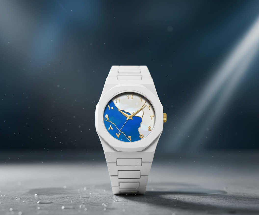 White Aura Watch Elegant Design Durable Build Comfortable Strap Clear Display Perfect For Daily Wear And Special Occasions Reliable Performance Stylish Look