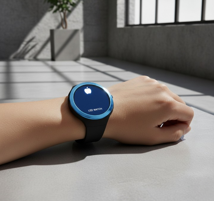 Pack Of 2 - Digital Round Stylish And Fashionable Wrist Smart Watch LED Band For Kids Date And Time Dial (Random Color)